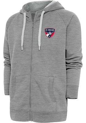 Antigua FC Dallas Mens Grey Victory Long Sleeve Full Zip Jacket