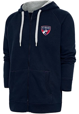 Antigua FC Dallas Mens Navy Blue Victory Long Sleeve Full Zip Jacket