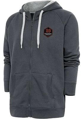 Antigua Houston Dynamo Mens Charcoal Victory Long Sleeve Full Zip Jacket