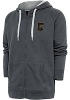 Antigua Los Angeles FC Mens Charcoal Victory Long Sleeve Full Zip Jacket