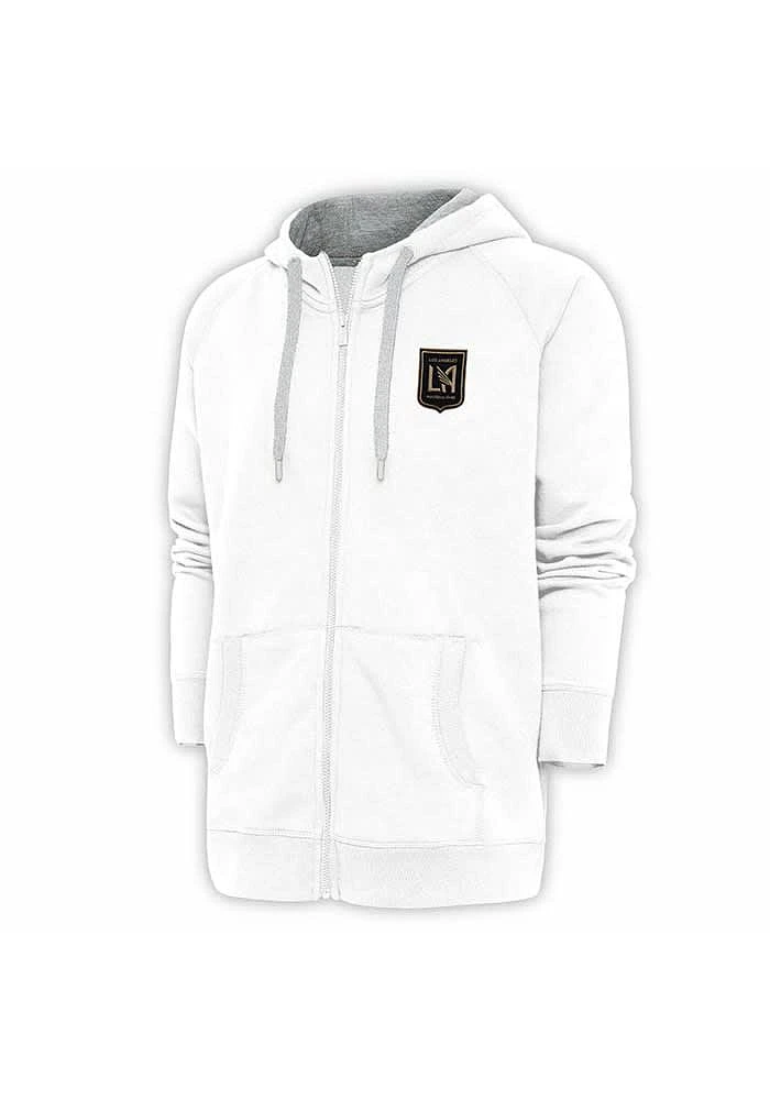 Antigua Los Angeles FC Mens White Victory Long Sleeve Full Zip Jacket