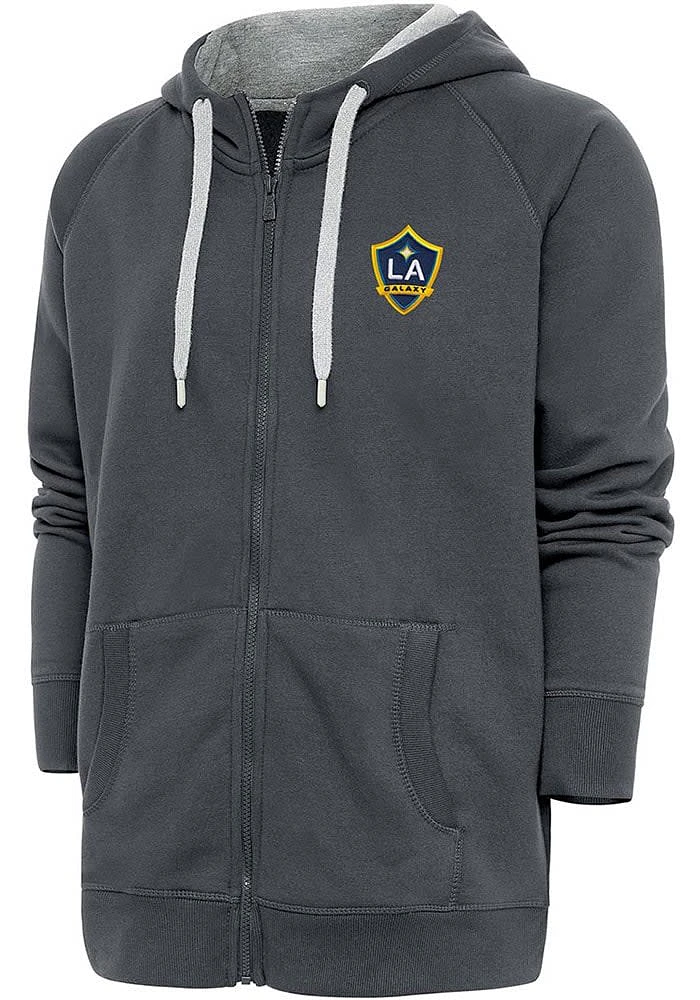 Antigua LA Galaxy Mens Charcoal Victory Long Sleeve Full Zip Jacket