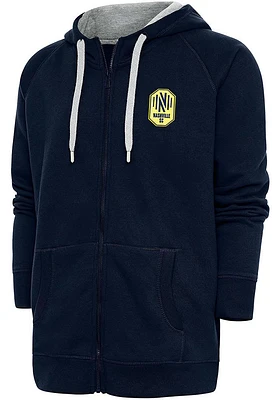 Antigua Nashville SC Mens Navy Blue Victory Long Sleeve Full Zip Jacket