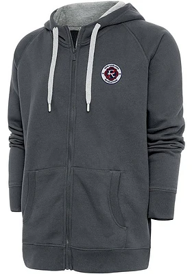 Antigua New England Revolution Mens Charcoal Victory Long Sleeve Full Zip Jacket