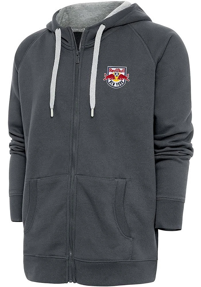 Antigua New York Red Bulls Mens Charcoal Victory Long Sleeve Full Zip Jacket