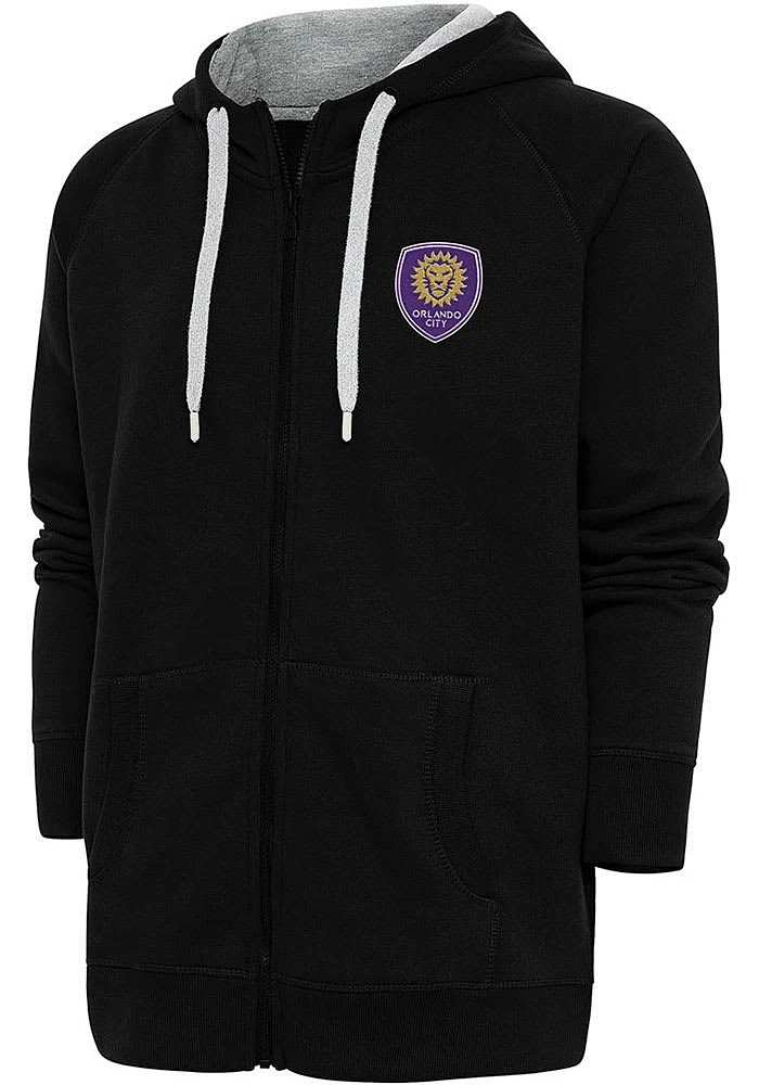 Antigua Orlando City SC Mens Black Victory Long Sleeve Full Zip Jacket