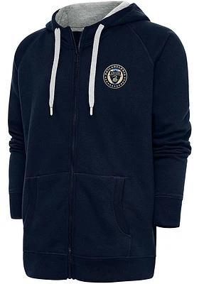 Antigua Philadelphia Union Mens Navy Blue Victory Long Sleeve Full Zip Jacket