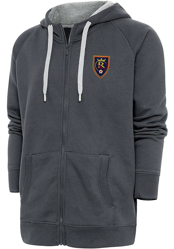 Antigua Real Salt Lake Mens Charcoal Victory Long Sleeve Full Zip Jacket
