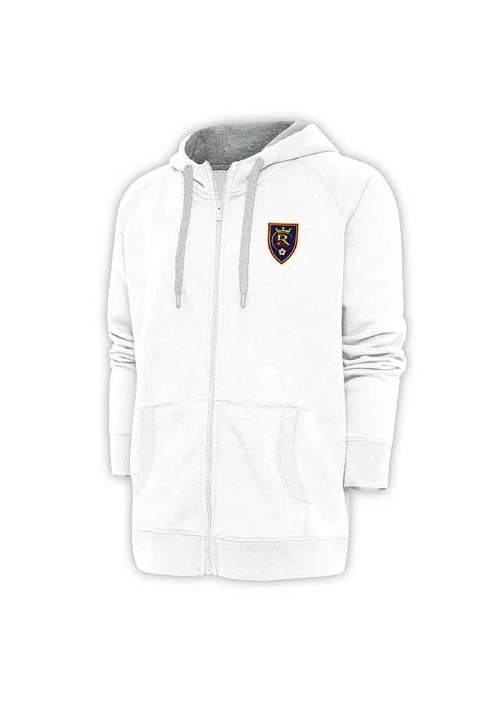 Antigua Real Salt Lake Mens White Victory Long Sleeve Full Zip Jacket