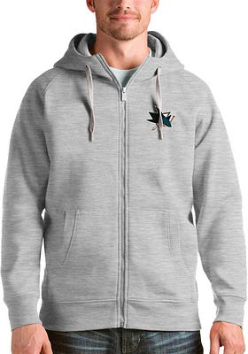 Antigua San Jose Sharks Mens Grey Victory Long Sleeve Full Zip Jacket