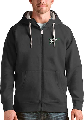 Antigua Dallas Stars Mens Charcoal Victory Full Long Sleeve Zip Jacket