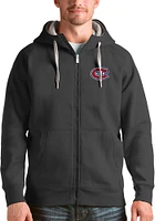 Antigua Montreal Canadiens Mens Charcoal Victory Long Sleeve Full Zip Jacket