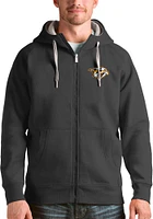 Antigua Nashville Predators Mens Charcoal Victory Long Sleeve Full Zip Jacket