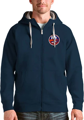 Antigua New York Islanders Mens Navy Blue Victory Long Sleeve Full Zip Jacket