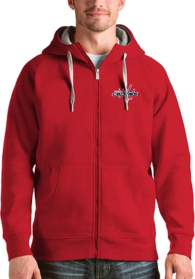 Antigua Washington Capitals Mens Red Victory Full Long Sleeve Zip Jacket