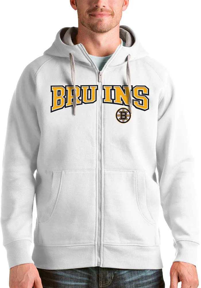 Antigua Boston Bruins Mens Split Victory Long Sleeve Full Zip Jacket