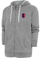 Antigua St Louis City SC Mens Grey Victory Long Sleeve Full Zip Jacket