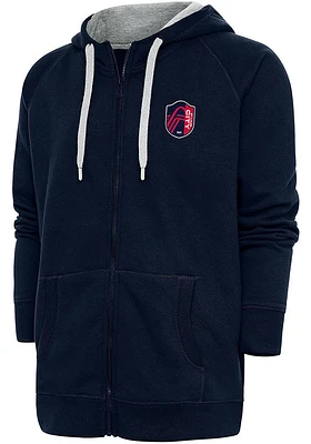 Antigua St Louis City SC Mens Navy Blue Victory Long Sleeve Full Zip Jacket
