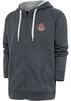 Antigua Toronto FC Mens Charcoal Victory Long Sleeve Full Zip Jacket