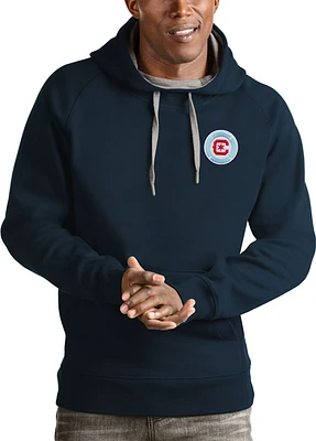 Antigua Chicago Fire Mens Navy Blue Victory Long Sleeve Hoodie