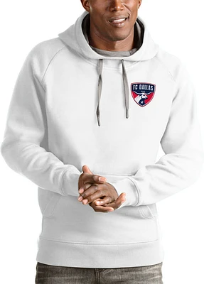 Antigua FC Dallas Mens White Victory Long Sleeve Hoodie
