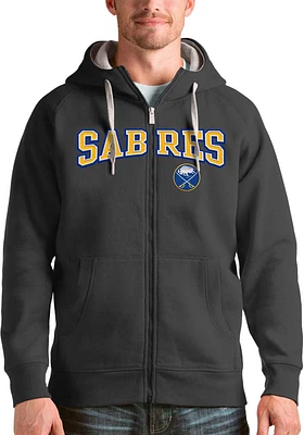 Antigua Buffalo Sabres Mens Charcoal Split Victory Long Sleeve Full Zip Jacket