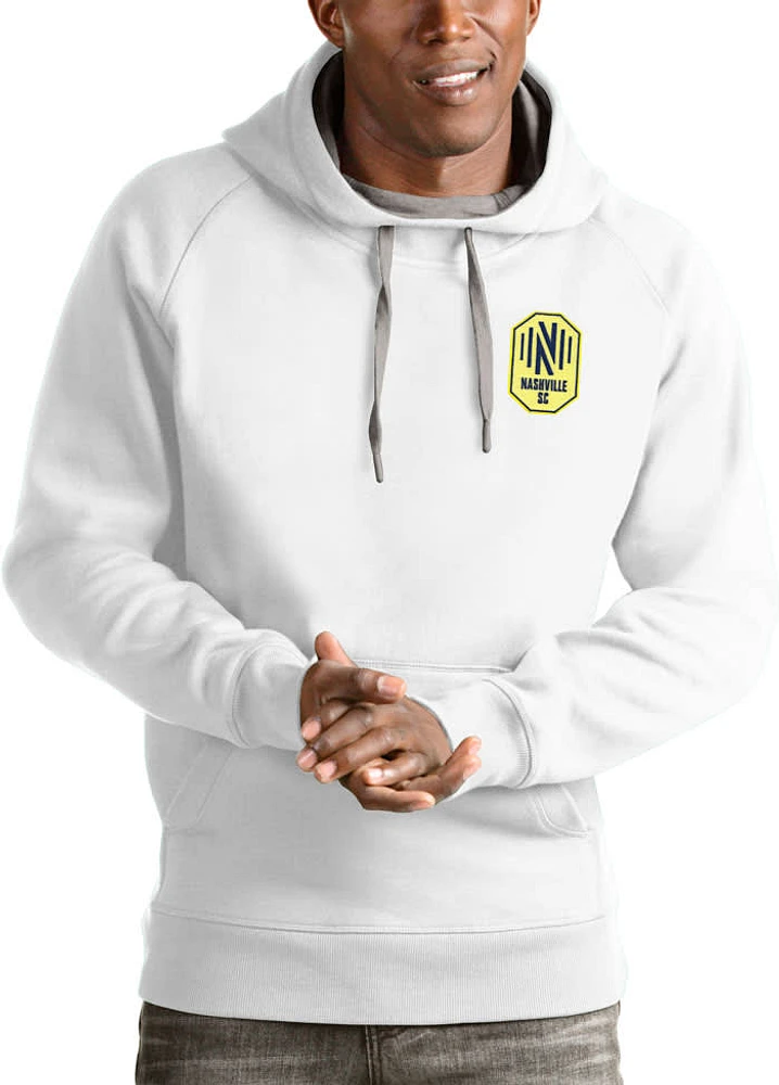 Antigua Nashville SC Mens White Victory Long Sleeve Hoodie