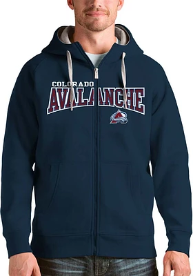 Antigua Colorado Avalanche Mens Navy Blue Split Victory Long Sleeve Full Zip Jacket