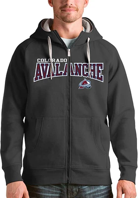 Antigua Colorado Avalanche Mens Charcoal Split Victory Long Sleeve Full Zip Jacket