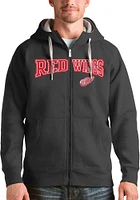 Antigua Detroit Red Wings Mens Charcoal Split Victory Long Sleeve Full Zip Jacket