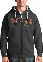Antigua Minnesota Wild Mens Charcoal Split Victory Long Sleeve Full Zip Jacket