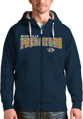 Antigua Nashville Predators Mens Navy Blue Split Victory Long Sleeve Full Zip Jacket