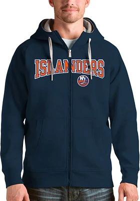 Antigua New York Islanders Mens Navy Blue Split Victory Long Sleeve Full Zip Jacket