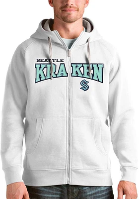 Antigua Seattle Kraken Mens White Split Victory Long Sleeve Full Zip Jacket
