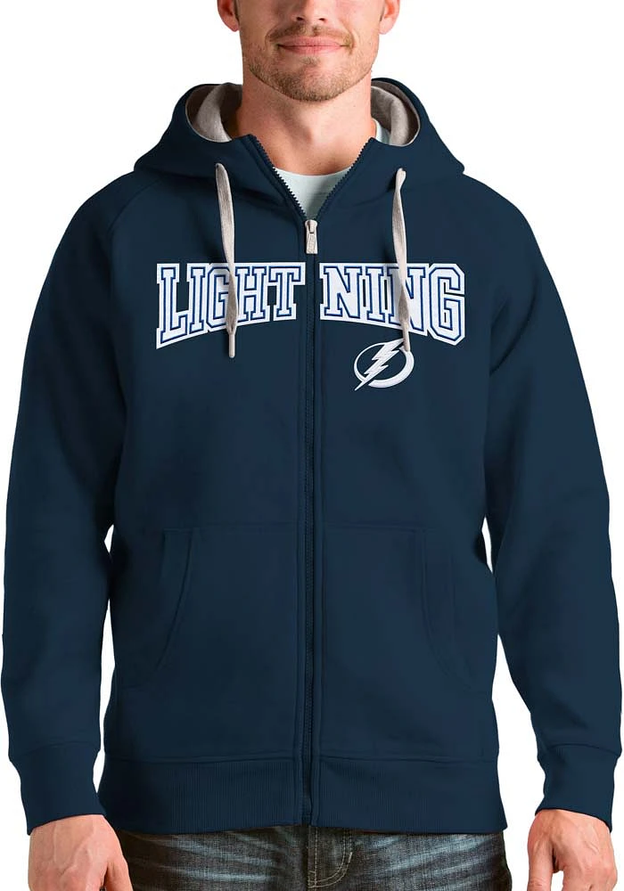 Antigua Tampa Bay Lightning Mens Navy Blue Split Victory Long Sleeve Full Zip Jacket
