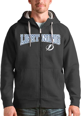 Antigua Tampa Bay Lightning Mens Charcoal Split Victory Long Sleeve Full Zip Jacket