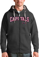 Antigua Washington Capitals Mens Charcoal Split Victory Long Sleeve Full Zip Jacket