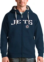 Antigua Winnipeg Jets Mens Navy Blue Split Victory Long Sleeve Full Zip Jacket