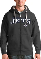 Antigua Winnipeg Jets Mens Charcoal Split Victory Long Sleeve Full Zip Jacket