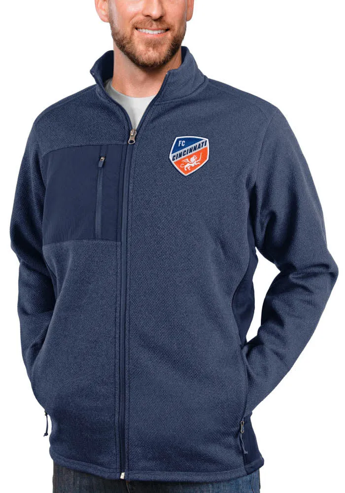 Antigua FC Cincinnati Mens Navy Blue Course Medium Weight Jacket