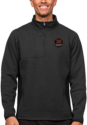 Antigua Houston Dynamo Mens Black Course Long Sleeve Qtr Zip Pullover