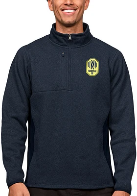 Antigua Nashville SC Mens Navy Blue Course Long Sleeve Qtr Zip Pullover