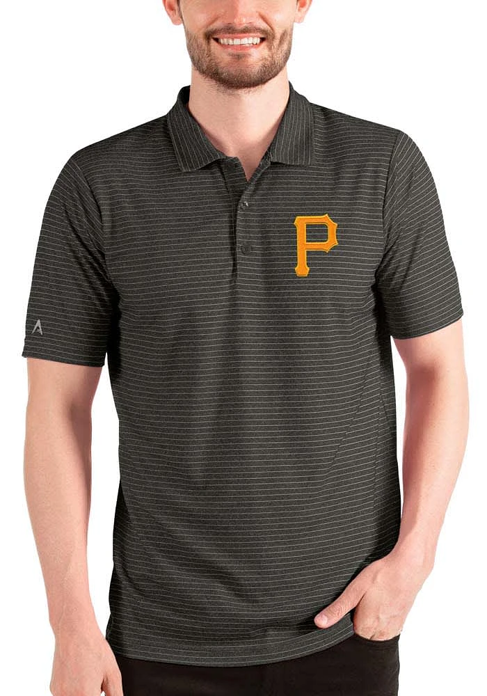Antigua Pittsburgh Pirates Mens Black Esteem Short Sleeve Polo