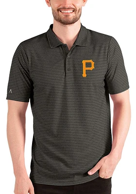 Antigua Pittsburgh Pirates Mens Black Esteem Short Sleeve Polo
