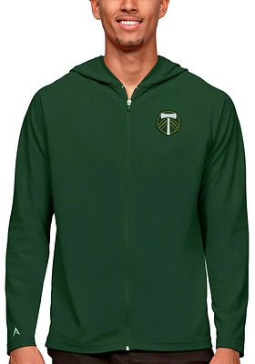 Antigua Portland Timbers Mens Green Legacy Long Sleeve Full Zip Jacket
