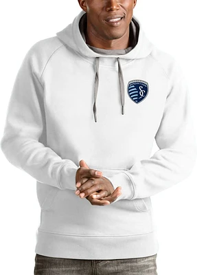 Antigua Sporting Kansas City Mens White Victory Long Sleeve Hoodie