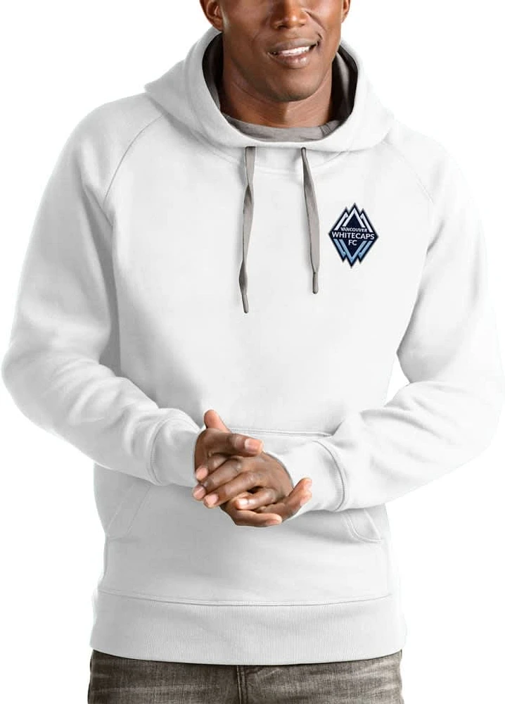 Antigua Vancouver Whitecaps FC Mens White Victory Long Sleeve Hoodie