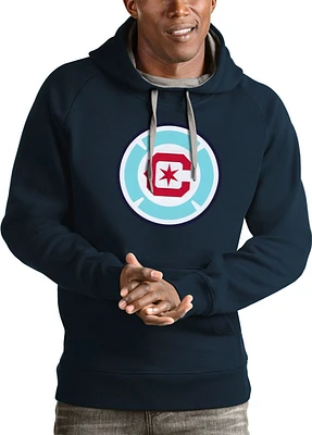 Antigua Chicago Fire Mens Navy Blue Full Front Victory Long Sleeve Hoodie