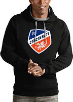 Antigua FC Cincinnati Mens Black Full Front Victory Long Sleeve Hoodie