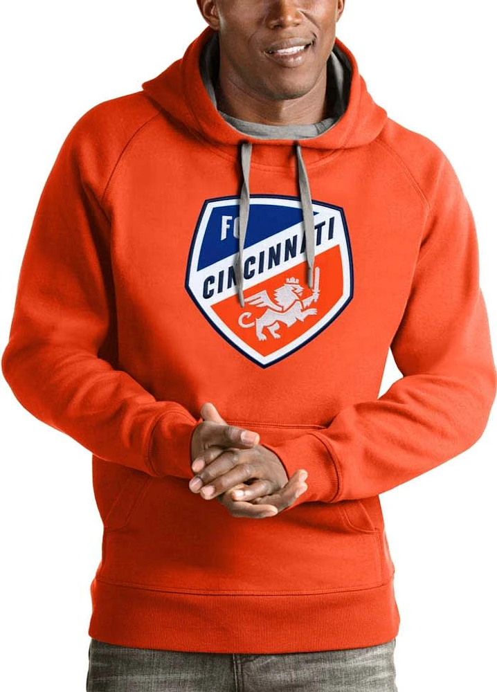 Antigua FC Cincinnati Mens Orange Victory Style Long Sleeve Hoodie